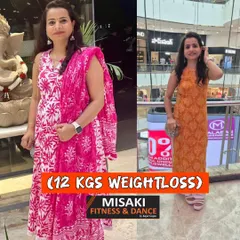 Look at this incredible 12 kg weight loss. This is the result of combining our effective workouts with a personalized nutrition plan.