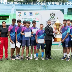 The winning U17 squad posing with their coaches and the WSM league championship trophy. A proud moment for the entire BYFL family, from players to parents and staff.