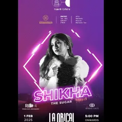 A purple, neon-themed version of the poster for my gig at La Qbical, highlighting the modern, electronic feel of the event.