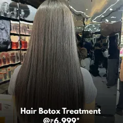 The stunningly smooth and sleek result of our Hair Botox Treatment. This service is ideal for taming frizz, adding shine, and making hair more manageable.