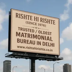 Our legacy, established since 1976, is a testament to our commitment. This billboard showcases our reputation as the oldest and most trusted matrimonial bureau in Delhi, a name that generations of families rely on.