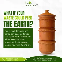 What if your waste could feed the earth? With our traditional terracotta Khamba composters, every scrap from your kitchen can become fertile soil again. You are not just managing waste, you are nurturing life.