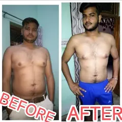 A two-month transformation from an online client. With a customized home workout and diet plan, he was able to achieve significant fat loss and build a stronger physique.