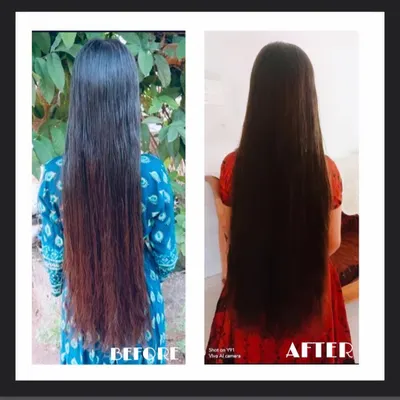 A fantastic before and after from a happy customer. You can see the visible improvement in hair volume, length, and texture after using my Kanya Hair Oil consistently.