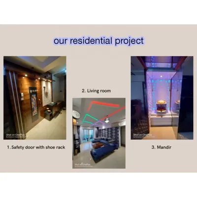 This collage shows a few elements from a residential project. I designed and built the main safety door with an integrated shoe rack, providing a smart storage solution right at the entrance.