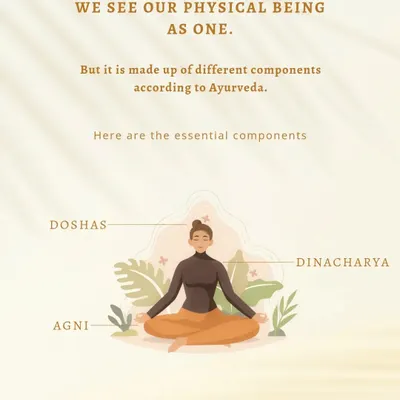 We often see our body as one unit, but Ayurveda teaches us it is composed of different essential components. Understanding the three pillars of Doshas (body constitution), Dinacharya (daily routine), and Agni (digestive fire) is the first step toward personalized, holistic health.