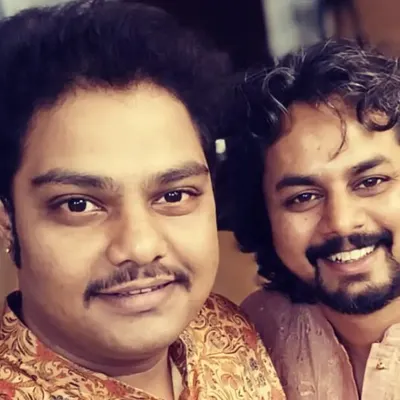 A moment of shared chemistry with my little brother, Sarfaraaz Khan. Our connection off-stage translates into a seamless musical conversation when we perform together.