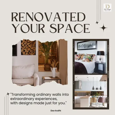 Our goal is to transform ordinary walls into extraordinary experiences. This graphic showcases our ability to renovate any space, from living rooms to kitchens, with designs made just for you.