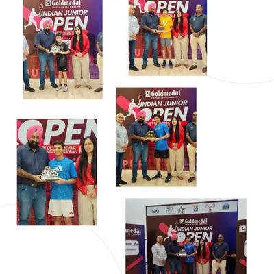A collage of our champions and finalists at the Indian Junior Open, a 6-star Asian Squash Gold Event.