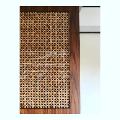I love working with natural materials. This is a close-up of the beautiful, intricate weave of natural cane, which I often incorporate into my furniture designs for wardrobes, cribs, and chairs.