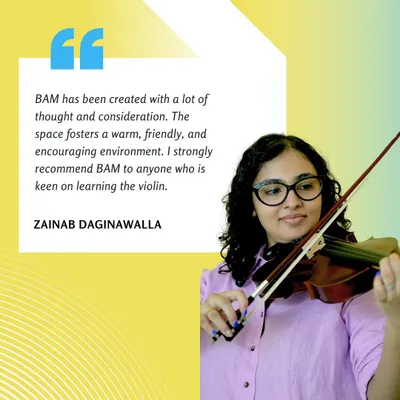 "The space fosters a warm, friendly, and encouraging environment." We're so grateful for these kind words from our violin student, Zainab, who was pleasantly surprised with her progress in just one year.