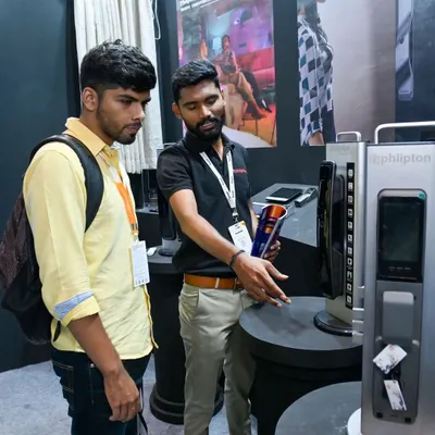 Here I am at the Smart Home Expo 2024, demonstrating the features of one of my advanced smart locks to an interested visitor. It's always great to share my passion for smart technology in person.