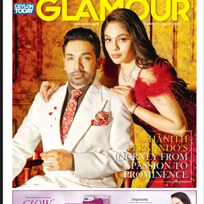 A proud moment for Malikaa Couture! My designs were featured on the cover of Ceylon Today's "Glamour" issue, showcasing a stunning red gown with feather details.