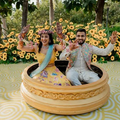 A collection of fun and vibrant moments from a sun-drenched Haldi. From playful entries to candid portraits, we capture the complete story of this joyous celebration.