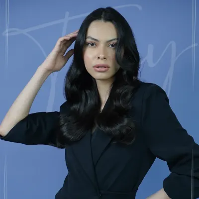 This is the result of refined craftsmanship. A soft, wavy blowout on long hair, created by our Head of Education. The style embodies sophistication in motion, with each wave perfectly placed to create volume and shine using our Label.M professional range.