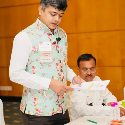 From my experience as President of a networking organization, I've learned that credibility is everything. Here I am addressing the members, sharing my three key learnings for success in networking: a farmer's mindset, time balance, and delivering quality service.