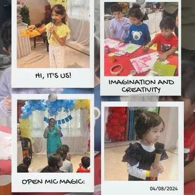 A polaroid-style collage from our Kydzadda Lit Fest, capturing the magic of the day with open mic performances, author interactions, and creative art sessions.