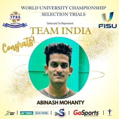 Selected to represent Team India. We congratulate our trainee Abinash Mohanty for being selected for the World University Championship selection trials.