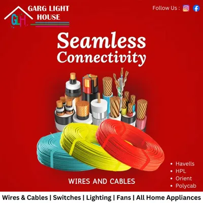 This graphic showcases our extensive collection of wires and cables, essential for any electrical installation. We carry multiple brands to provide the right product for your specific requirements and budget.