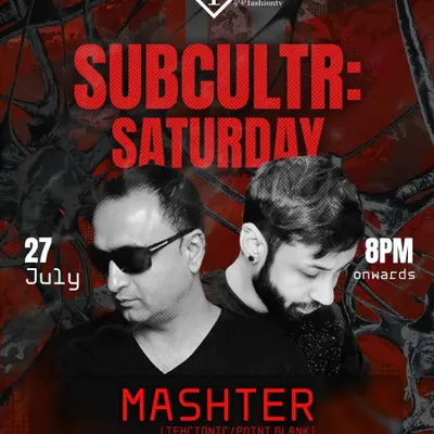 A poster from my gig at F Bar in Dehradun for Subcultr Saturday. I played alongside A Birth Defect, delivering a night of techno and melodic underground sounds.