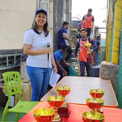 Ready to announce the winners at a corporate cricket day. I handle everything from commentary to the final awards presentation, making sure the competitive spirit is fun and engaging for all employees.