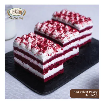 Our Red Velvet Pastry is a classic, with layers of moist red velvet cake and cream cheese frosting. It's one of our top 5 best-selling pastries.