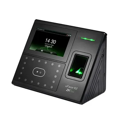 This is a multi-modal biometric access control and time attendance terminal. It uses both facial recognition and fingerprint scanning to provide secure, auditable entry for employees in a corporate environment, eliminating the need for traditional keys or cards.