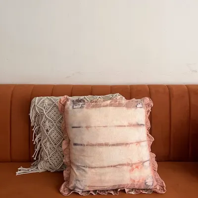 This naturally dyed cushion is sitting pretty on my sofa. It's a reminder that you can create beautiful, sustainable items for your home with your own two hands.