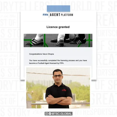The official seal of approval. Our founder, Varun Chopra, is a FIFA Licensed Football Agent, ensuring our athletes receive representation that meets the highest global standards.