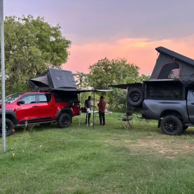 Farm life or glam life? We say both. Our co-farmer rolled up with these beasts on wheels, ready for a weekend of overlanding and camping. This is style, substance, and soil all in one frame.