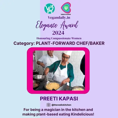 I was honoured to receive the Elegance Award 2024 as a 'Plant-Forward Chef'. It's a wonderful recognition of my passion for making plant-based eating kind and delicious.
