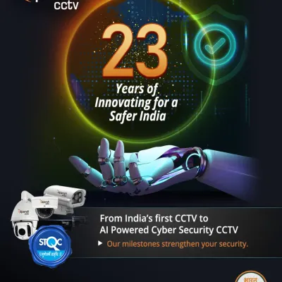 My 23 years of innovating for a safer India is a story of progress. From India’s first indigenous CCTV to AI-powered cyber security, every milestone strengthens your security and reflects our promise to protect.