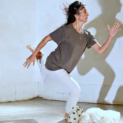 A closing moment from a performance at the Asia meets Asia Spring Camp. This image captures the delicate strength of Butoh-inspired movement, where the body tells a story of life, earth, and energy.