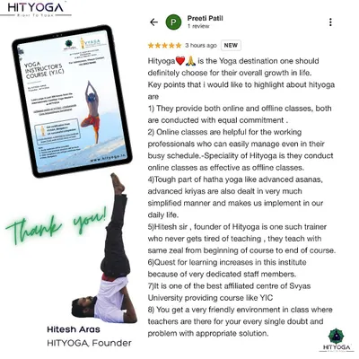A student review highlighting the effectiveness of both online and offline classes and the supportive, friendly environment we cultivate. My goal is to make even advanced kriyas simple to implement in daily life.