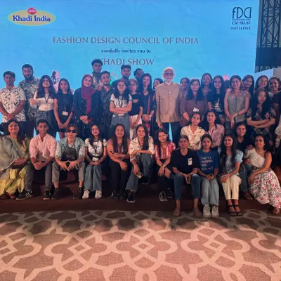 Our students and faculty with FDCI Chairman Mr. Sunil Sethi at the Khadi Couture show. This is the kind of industry access we provide.