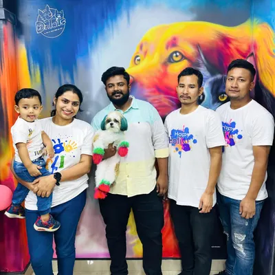 This is us, the team and family behind Dr. Tails, celebrating Holi 2024. We pour our hearts into our work because we genuinely love animals and enjoy celebrating these special moments with you and your pets.