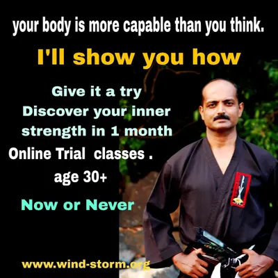 Your body holds untapped potential. I will show you how to unlock it. I offer online trial classes specifically for those aged 30 and above to discover your inner strength.