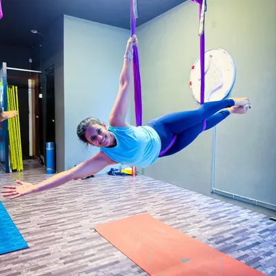 This is the feeling of pure freedom that Aerial Yoga gives you. Using the hammock to fly, I feel weightless and strong, smiling through the entire practice. It’s a moment of sukoon, or peace, found in the air.