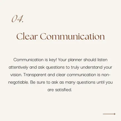 Clear communication is the foundation of my planning process. I listen carefully to your vision and ask the right questions to ensure we are always aligned, making the journey transparent and stress-free.