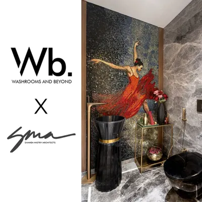 We were thrilled to have our innovative bathroom designs featured in Washrooms & Beyond magazine. This particular powder room showcases a stunning mosaic art piece of a flamenco dancer, turning the space into a work of art.