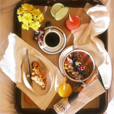 Mornings here are unrushed. I believe in serving beginnings, not just breakfast, with a tray of sunshine, fresh fruits, coffee, and a flaky croissant.