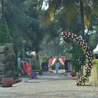 A beautiful resort wedding setup. We managed the complete planning, including the decor that enhances the venue's natural charm and handling all on-site logistics.