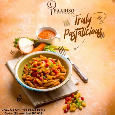 Our "Pastalicious" penne pasta is a true delight. Tossed in a savory red sauce with colorful bell peppers, it's a popular choice for live pasta counters at birthdays, anniversaries, and casual corporate events.