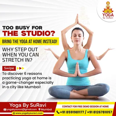 Too busy for a studio? We understand Mumbai life. That's why we bring the complete yoga experience to you, so you can stretch in without stepping out.