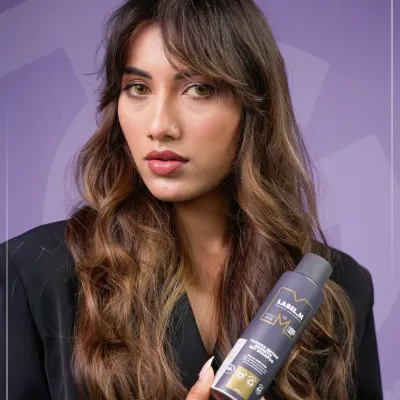 A look created by visionary Bill Watson during a masterclass at our Delhi academy. The model holds a bottle of Label.M, the professional product range we use to achieve and perfect these educational looks.