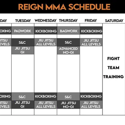An updated training schedule for the upcoming months. We offer a variety of classes in the morning and evening to accommodate different lifestyles and skill levels.