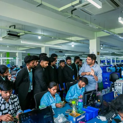 Hosting a batch of students from Koshys Institute of Management Studies for an industrial visit, exploring our technology and operations.