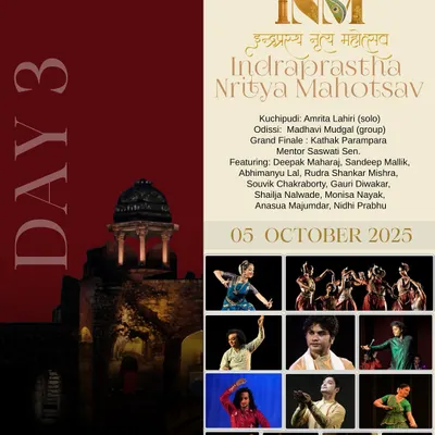 The poster for my performance at the Indraprastha Nritya Mahotsav, set against the majestic backdrop of Delhi’s Purana Qila.