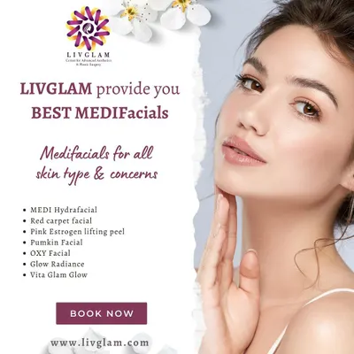 We offer a wide array of medical-grade facials tailored to every skin type and concern. Explore our menu, including the popular MEDI Hydrafacial, Red Carpet Facial, and Glow Radiance treatments for targeted results.