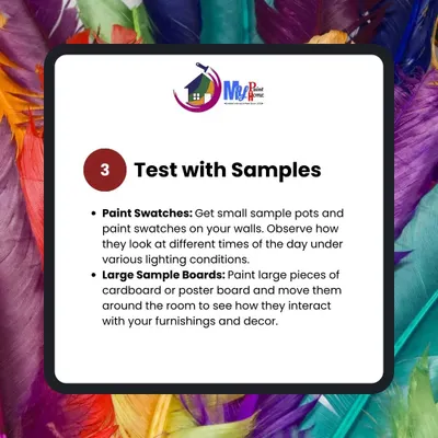 I always recommend testing paint samples on your actual walls. This allows you to see how the color looks in your space's unique lighting at different times of the day before committing.